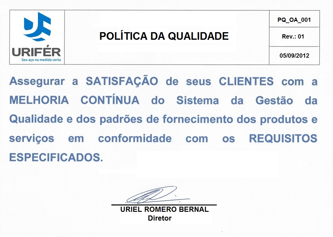 Política de Qualidade